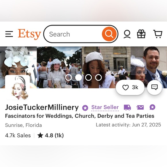 Vintage style FASCINATOR half hat Josie Tucker Millinery - Picture 11 of 11